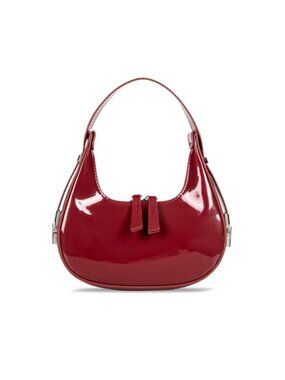 Vegan Leather Crescent Hobo Shoulder Bag Y2K Retro Mini Underarm Purse